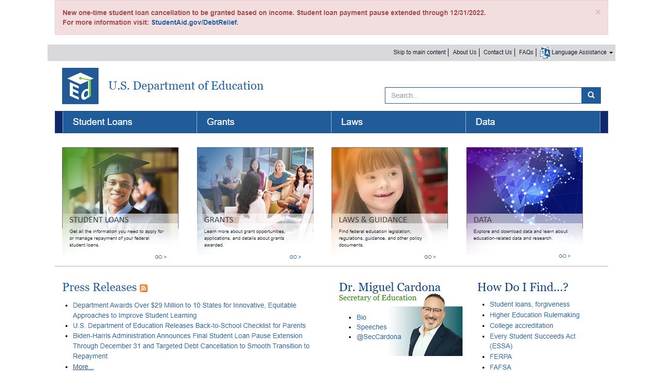 Home | U.S. Department of Education